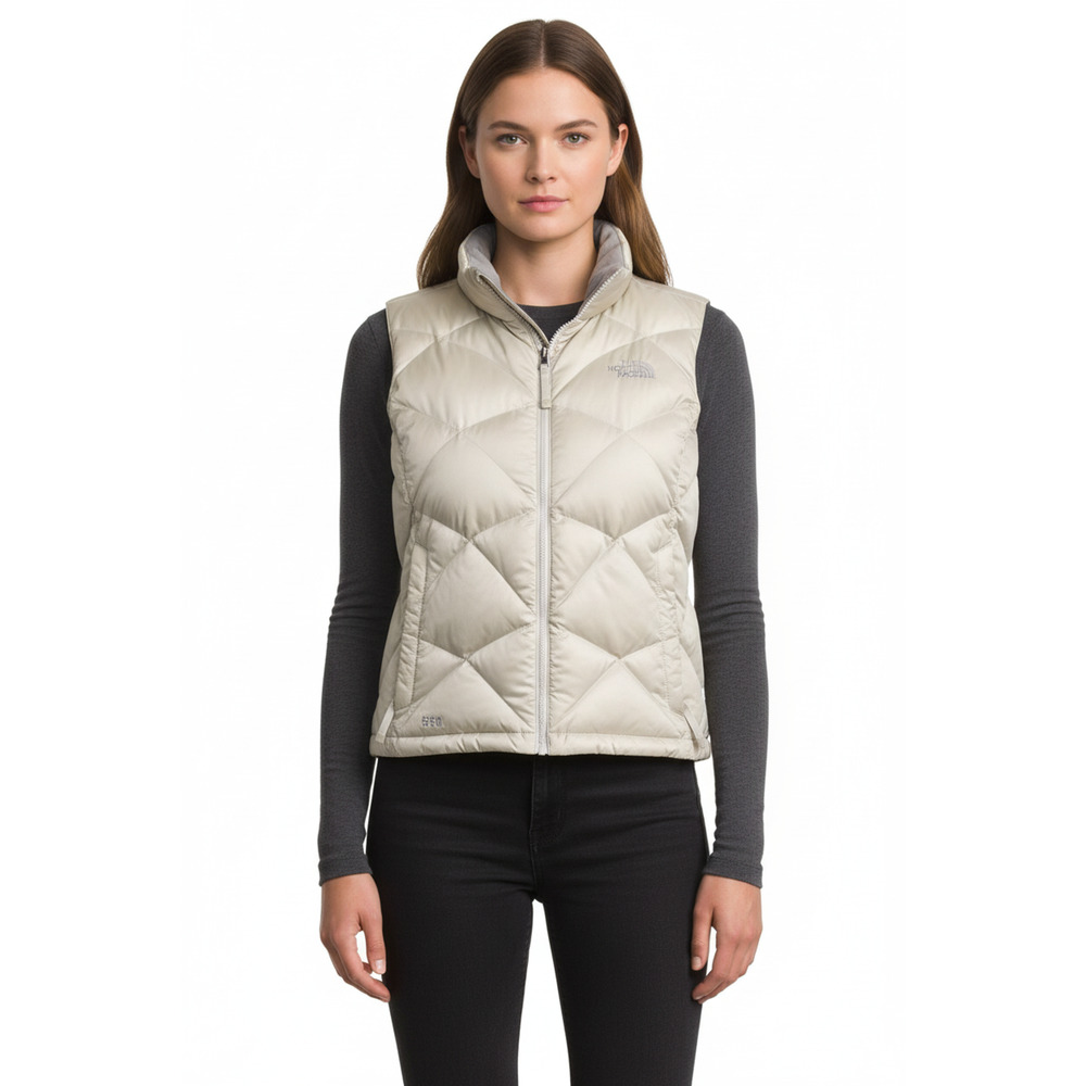 Northface Nuptse Puffer Vest - White - Women's Size Medium